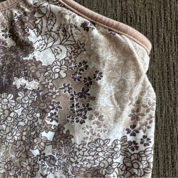 Vintage Y2K Jennifer Moore Tan Beige Floral Cropped Tank Top Women’s Size Large - Picture 5 of 15